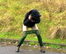 kaz pissing in public